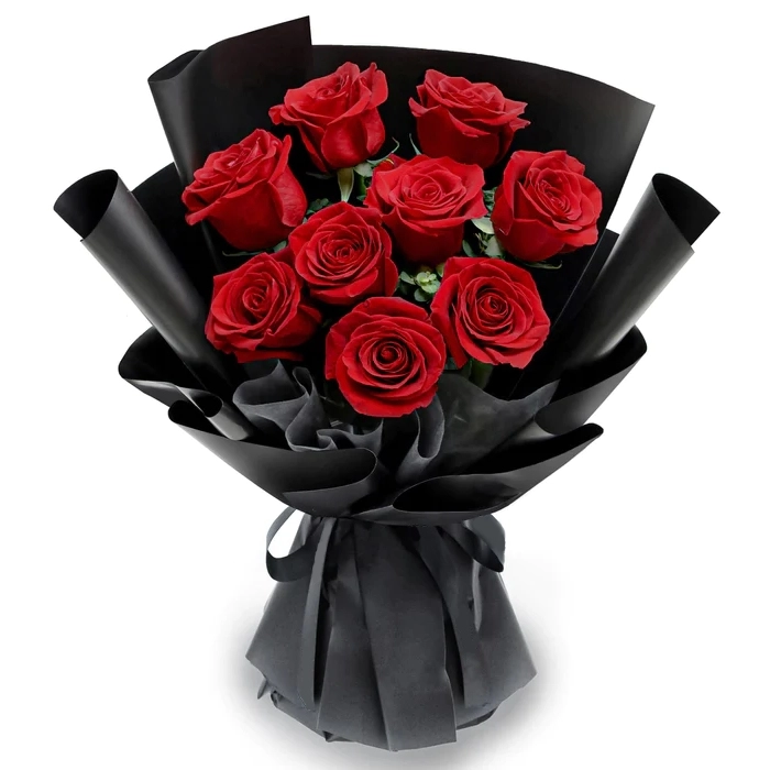 Eternal Flame Roses - 9 red roses bouquet