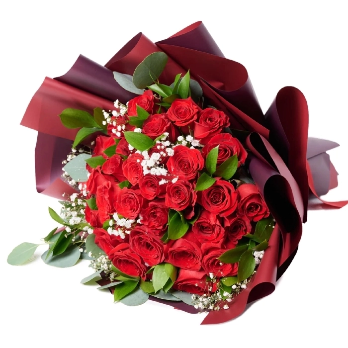 Scarlet Symphony Bouquet - 36 red roses and fillers