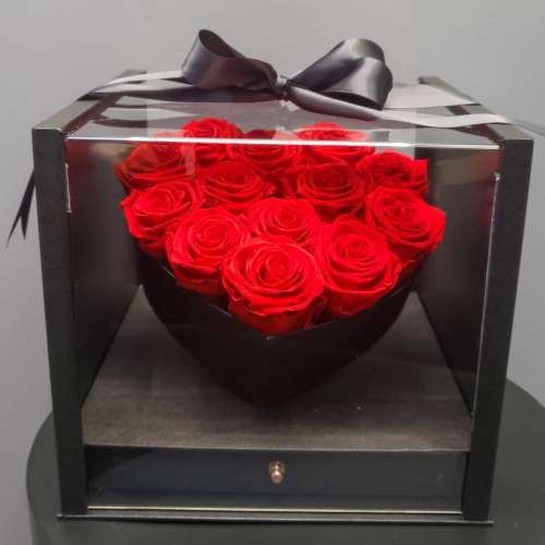 Scarlet Serenade Roses Ensemble - 13 red roses in a box